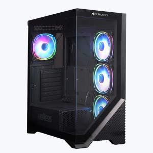 ZEBRONICS Zeb Nemesis Mid-Tower Premium Gaming Cabinet - Black